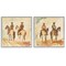 Stupell Industries Western Watercolor Cowboy Pairs 2pc Framed Giclee Set, design by Petal Prints Design